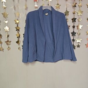 VINTAGE woman's LL Bean Fleece Cardigan  sz XL  light blue